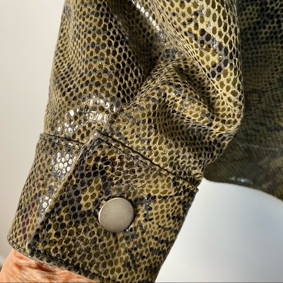 Vintage Comme Toujours Snakeskin print Leather Jacket Size XL - Picture 4 of 14